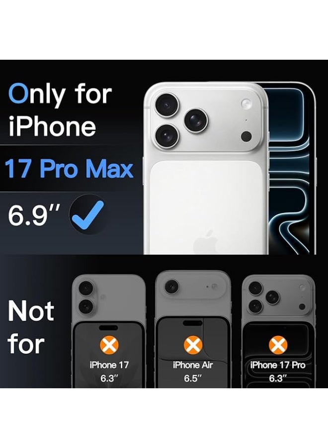 واقي عدسة الكاميرا لهاتف iPhone 17 Pro Max مقاس 6.9 بوصة، غطاء زجاجي مقوى 9H يغطي كامل العدسة، لوح معدني غير لامع، متوافق مع الجراب، عبوة واحدة (فضي) - Image 2